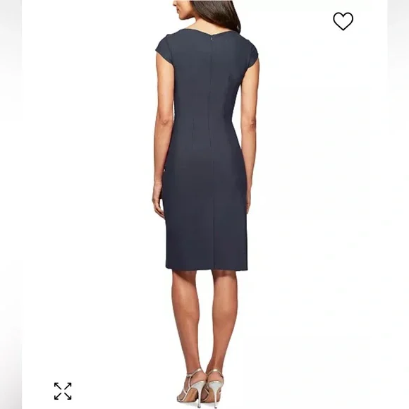 Alex Evenings Petite Beaded Ruched Sheath Dress - Picture 7 of 9